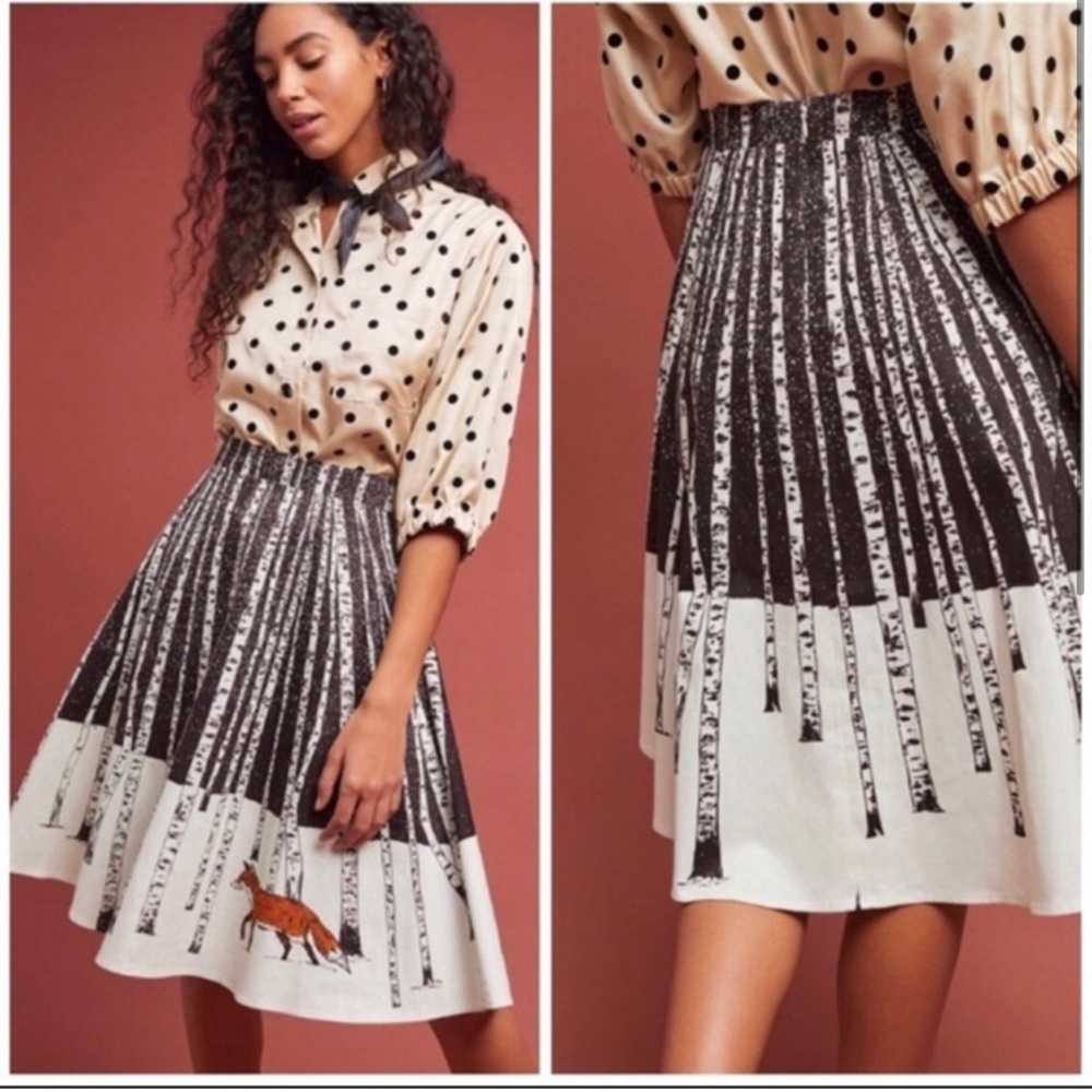 Anthropologie Winter Fox Skirt